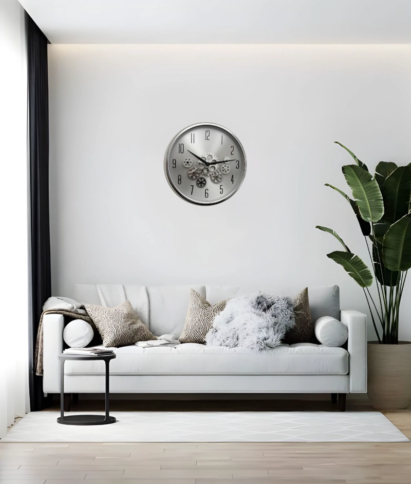 RELOJ PARED DECORATIVO GIRATORIO DISEÑO ENGRANAJES JHN - 9