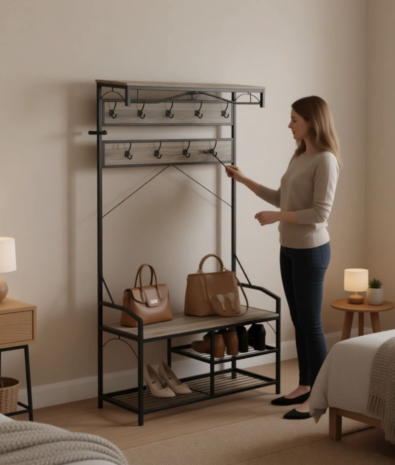 PERCHERO MULTIFUNCIONAL DECORATIVO ORGANIZADOR MULTIPLE JHN - 5