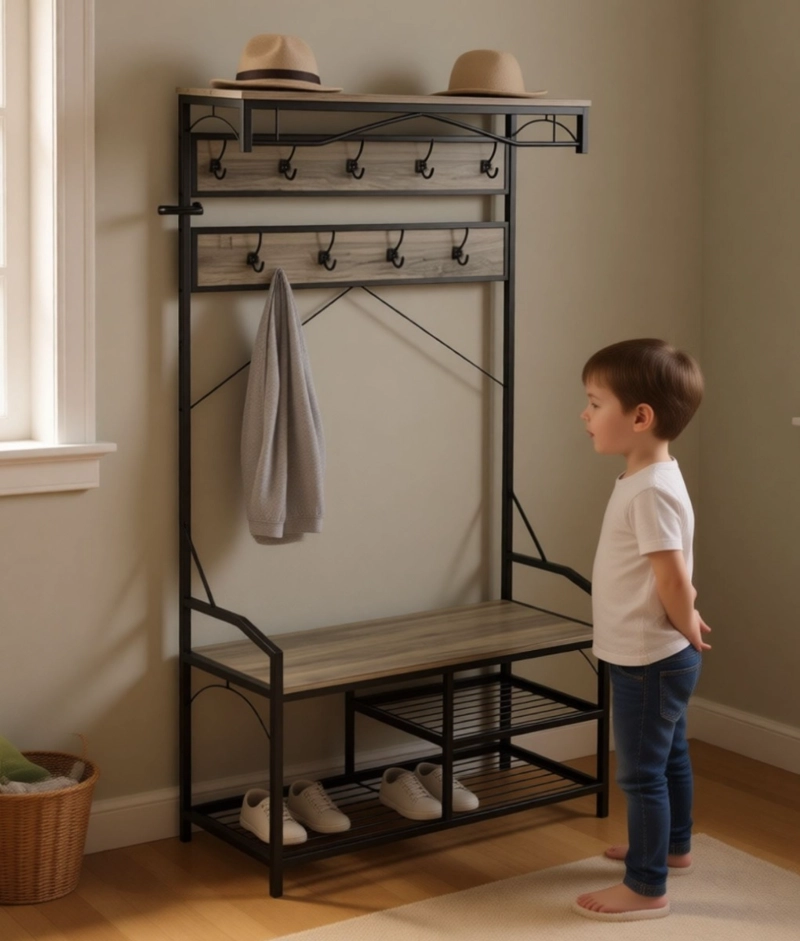 PERCHERO MULTIFUNCIONAL DECORATIVO ORGANIZADOR MULTIPLE JHN - 6