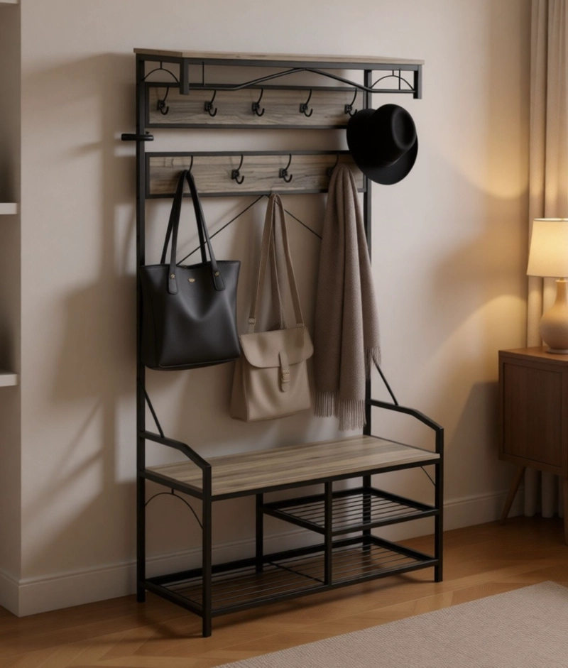 PERCHERO MULTIFUNCIONAL DECORATIVO ORGANIZADOR MULTIPLE JHN - 7