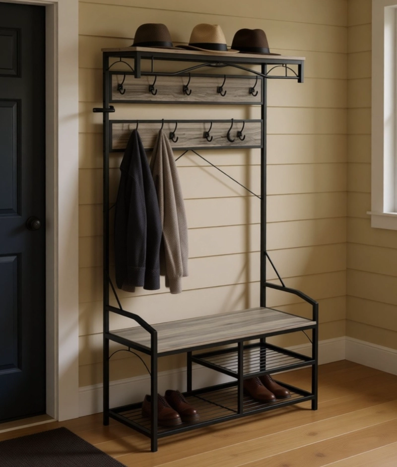 PERCHERO MULTIFUNCIONAL DECORATIVO ORGANIZADOR MULTIPLE JHN - 9