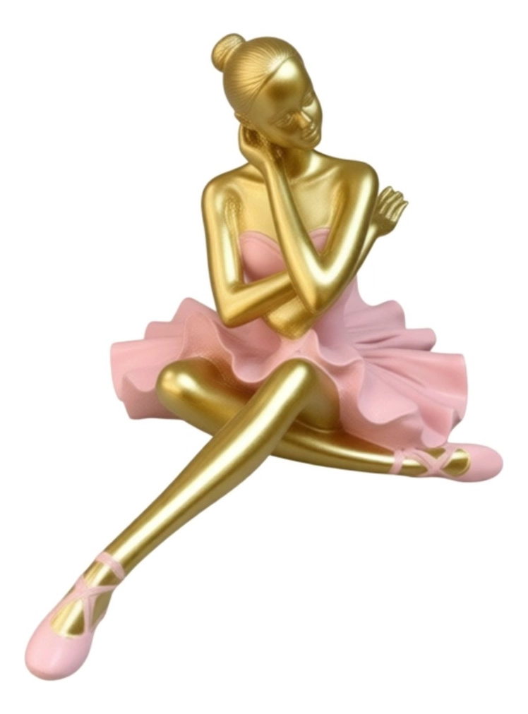 ESTATUA DECORATIVA FIGURA BAILARINA SENTADA ADORNO JHN - 3