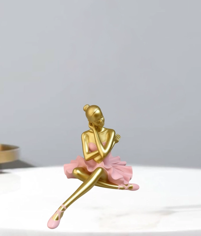 ESTATUA DECORATIVA FIGURA BAILARINA SENTADA ADORNO JHN - 7