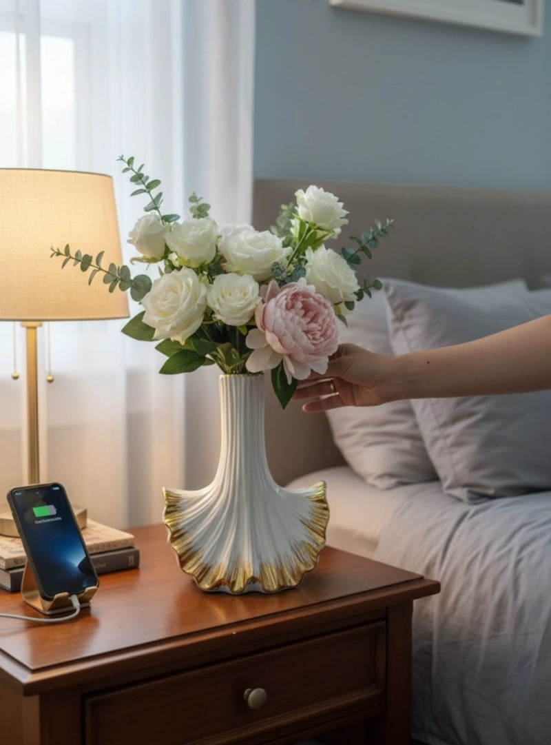 FLORERO DECORATIVO DISEÑO ESTILO ABANICO ADORNO HOGAR JHN - 5