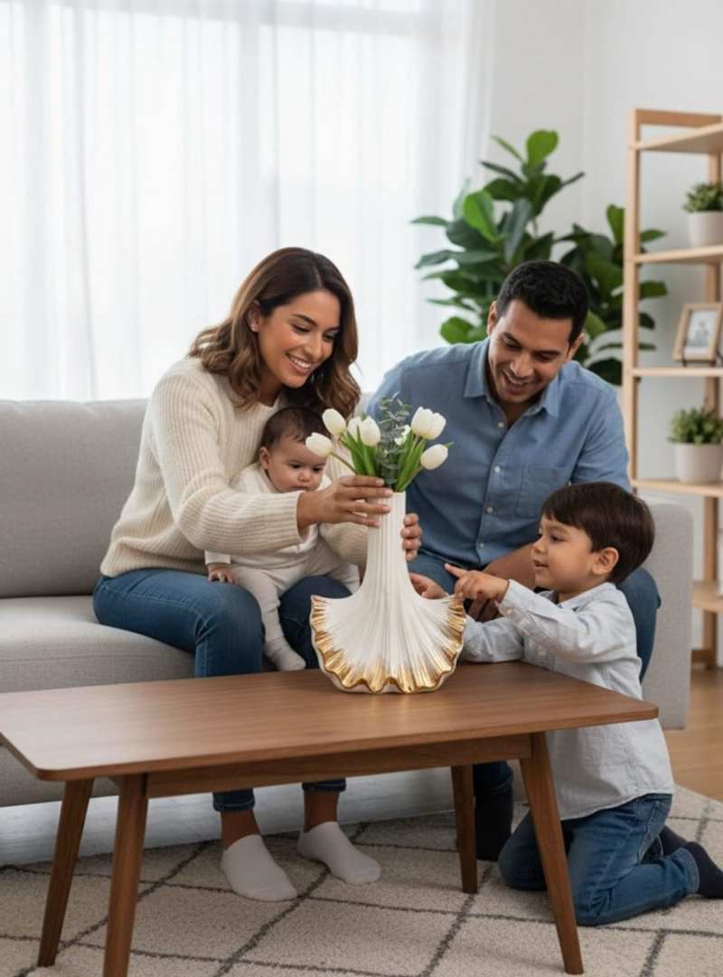 FLORERO DECORATIVO DISEÑO ESTILO ABANICO ADORNO HOGAR JHN - 6