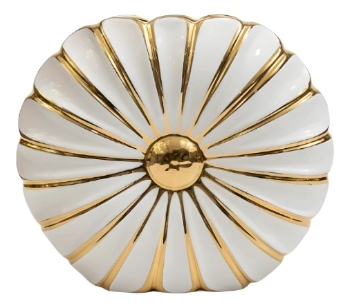 FLORERO DECORATIVO ELEGANTE DETALLE ORNAMENTAL CONTRASTE JHN - 1