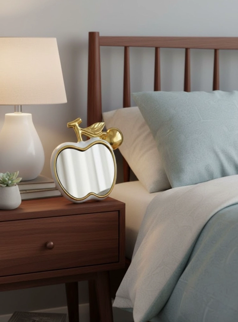 ESPEJO DECORATIVO MESA FORMA MANZANA ADORNO HOGAR JHN - 8