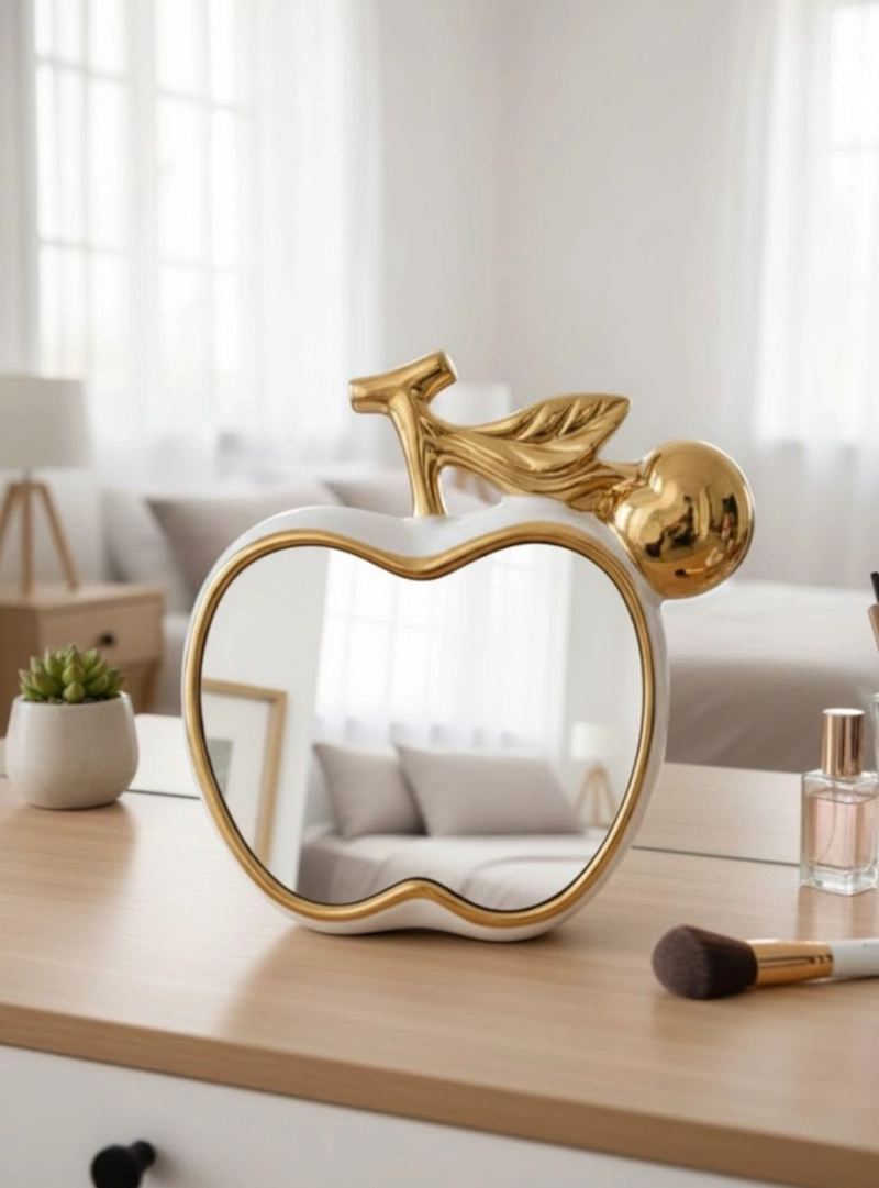 ESPEJO DECORATIVO MESA FORMA MANZANA ADORNO HOGAR JHN - 9