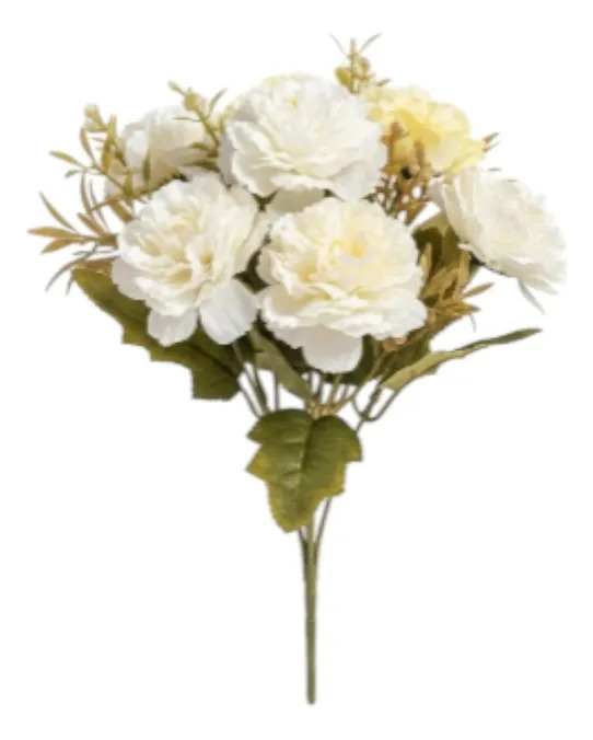 SET 4 FLORES ARTIFICIALES RAMO CLAVELES ELEMENTOS SECOS JHN - 3