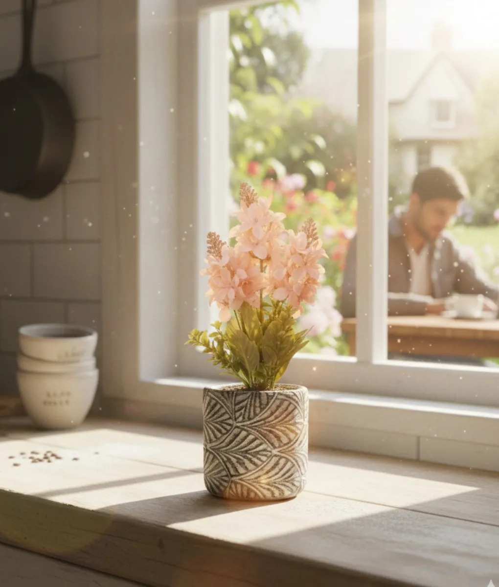 PLANTA DECORATIVA ARTIFICIAL RAMILLETE FLORAL HOGAR JHN - 7
