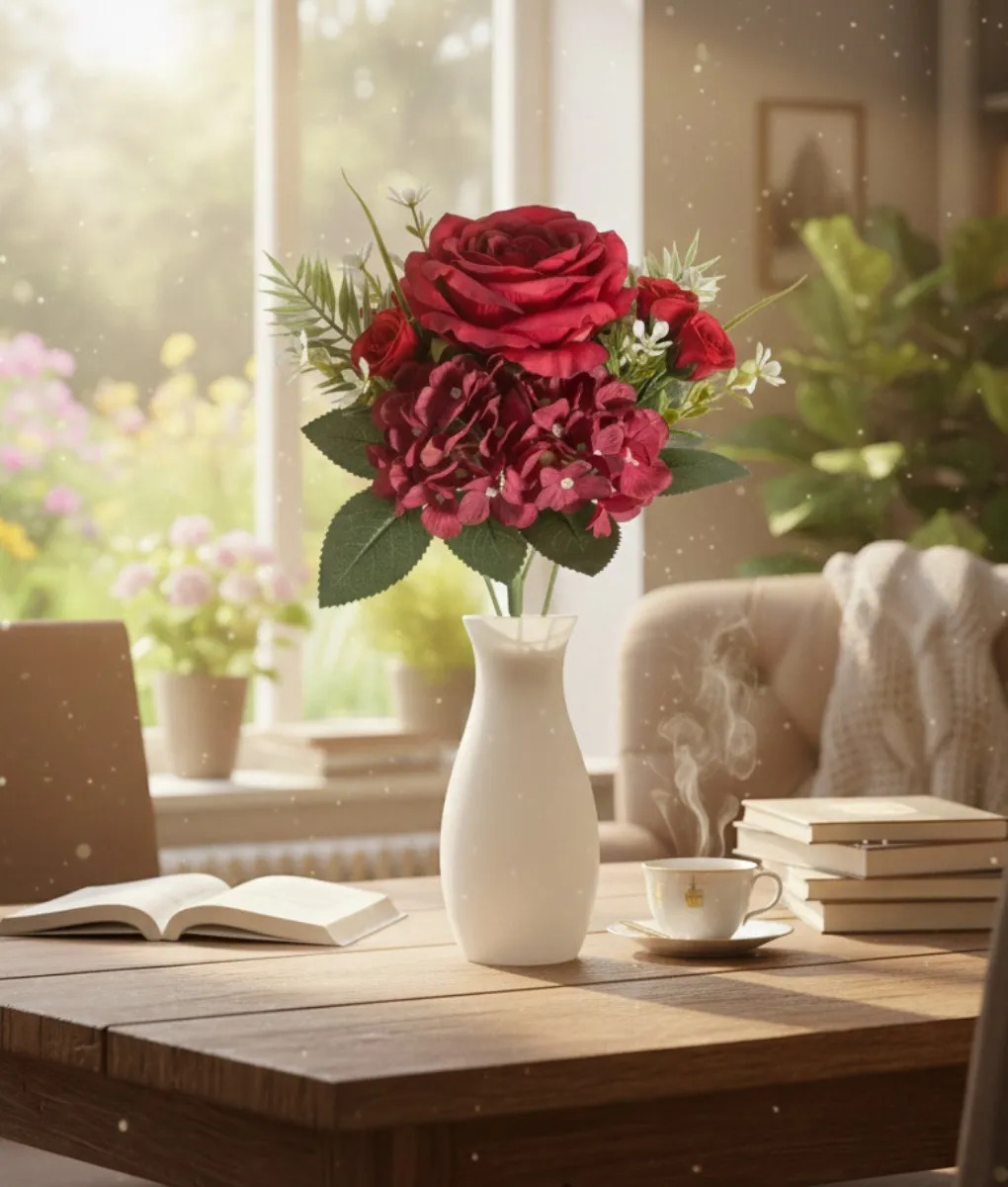 SET 2 RAMO FLORAL ARTIFICIAL DECORATIVO RAMILLETE JHN - 2