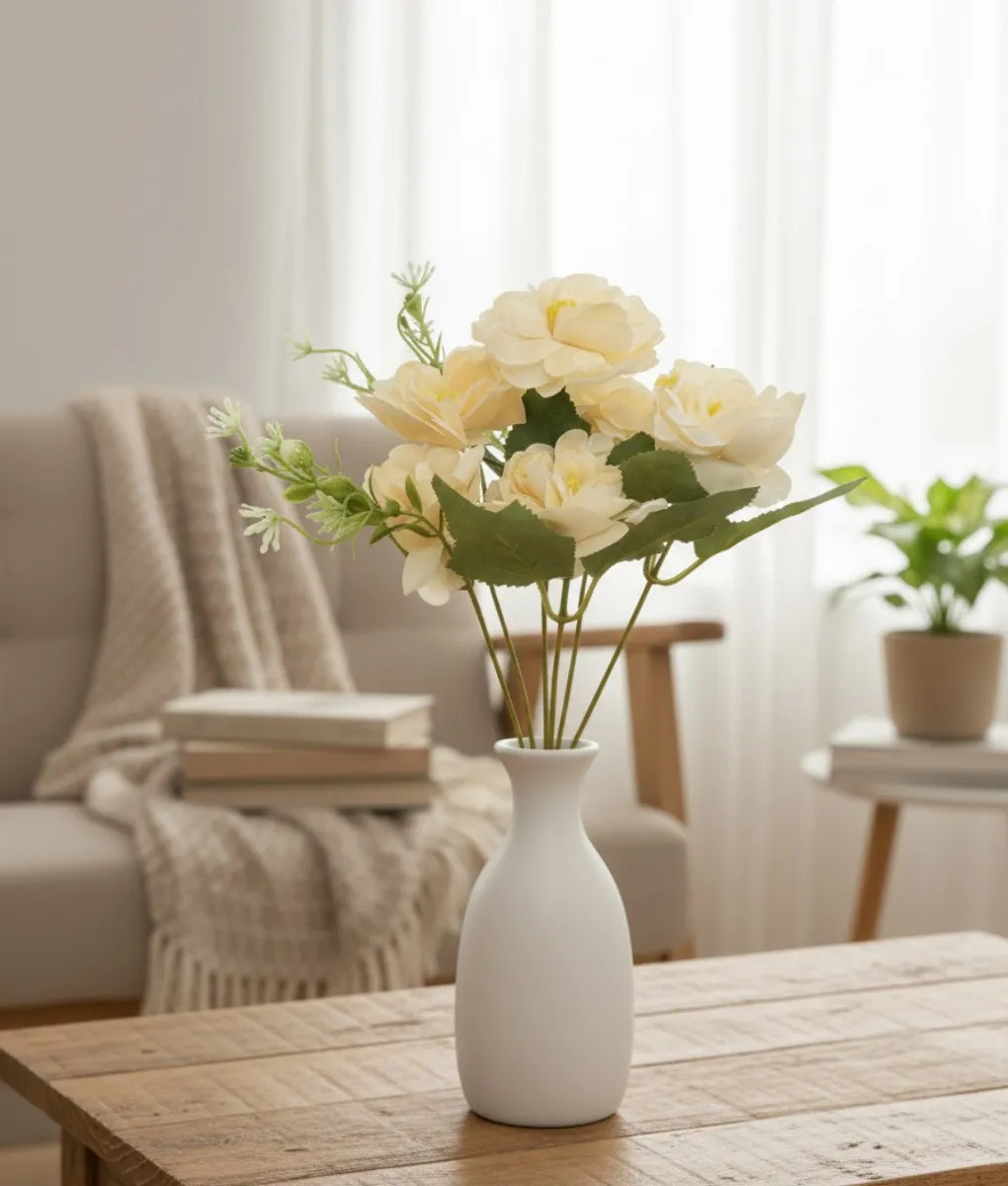 SET 6 FLORES ARTIFICIALES DECORATIVA RAMO BELLEZA ADORNO JHN - 2