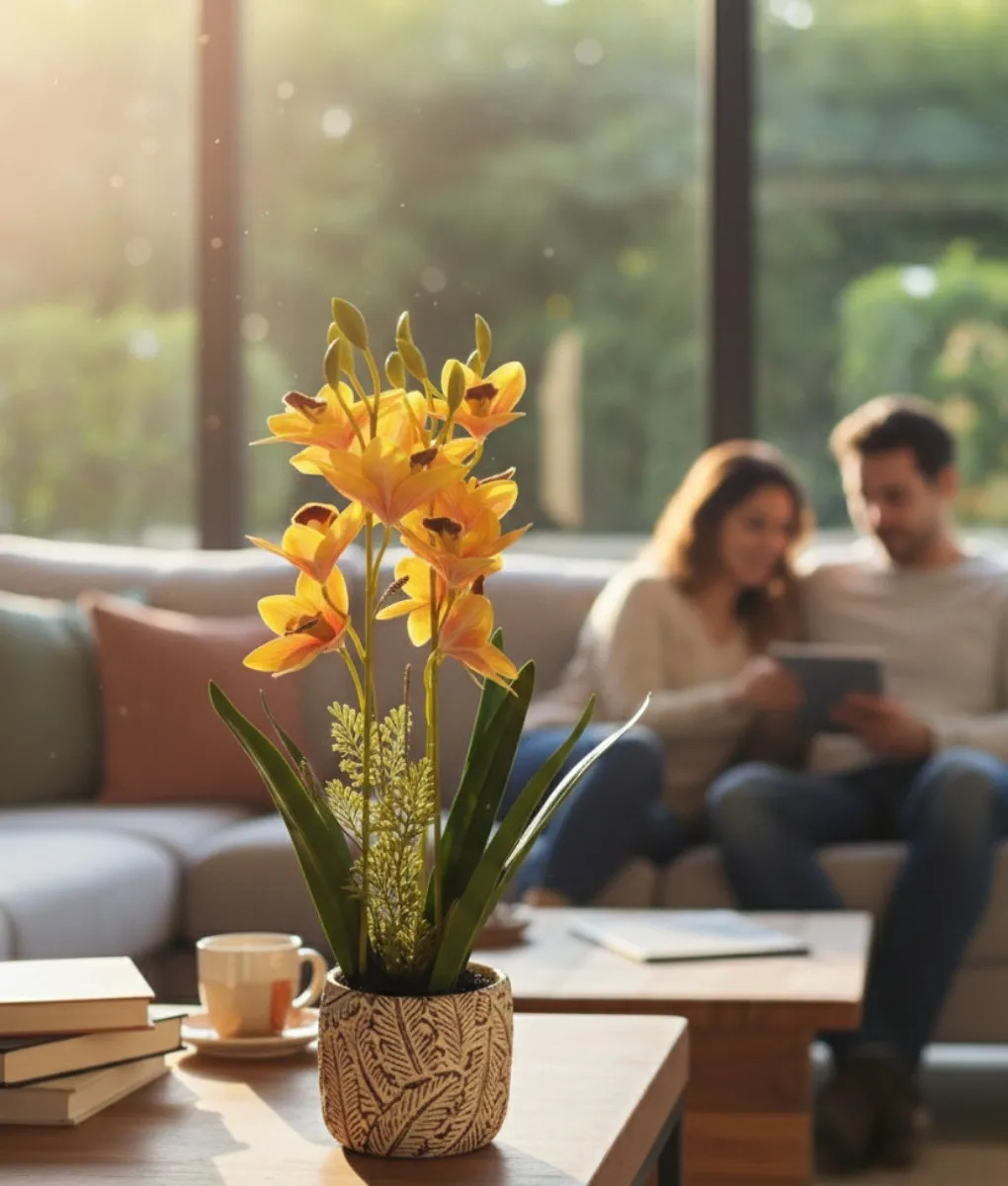 PLANTA DECORATIVA ARTIFICIAL ORQUIDEAS EXOTICAS RELIEVE JHN - 9