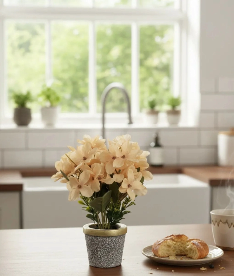 PLANTA ARTIFICIAL DECORATIVA HORTENSIAS ADORNO HOGAR JHN - 9