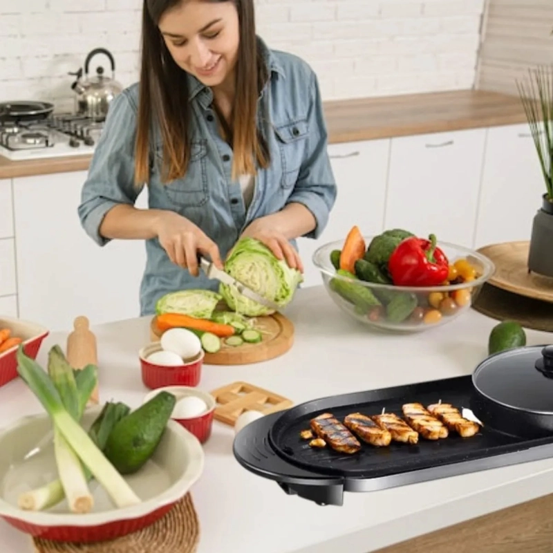 PARRILLERA 2EN1 DOBLE SARTEN ANTIAHERENTE COCINA LAU - 8