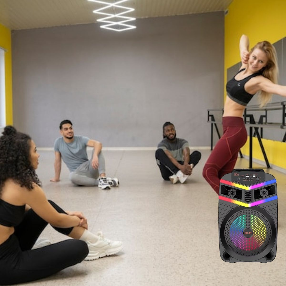 PARLANTE PORTATIL + MICROFONO LUCES LED FIESTA MUSICA LAU - 3