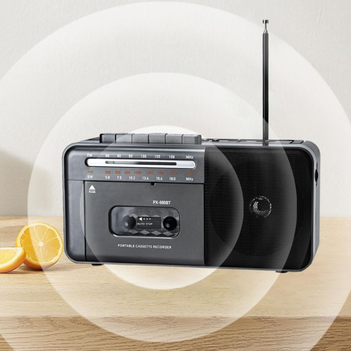 GRABADORA DE CINTA PORTATIL VINTAGE CON RADIO AM/FM LAU - 3