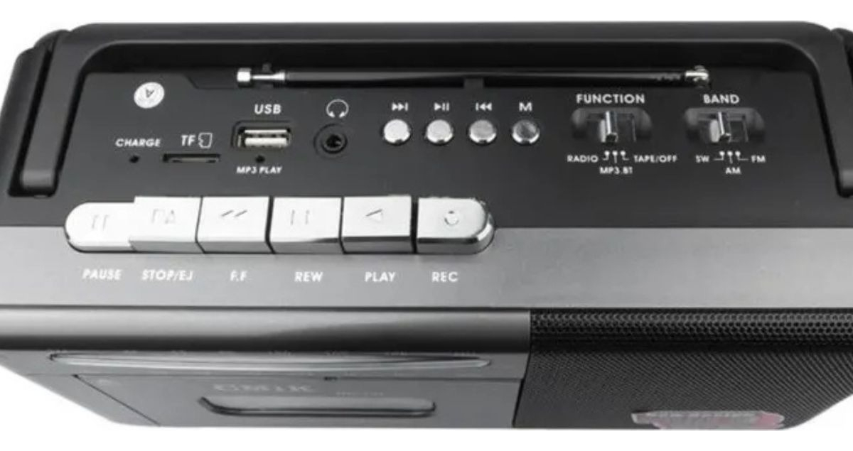 GRABADORA DE CINTA PORTATIL VINTAGE CON RADIO AM/FM LAU - 7
