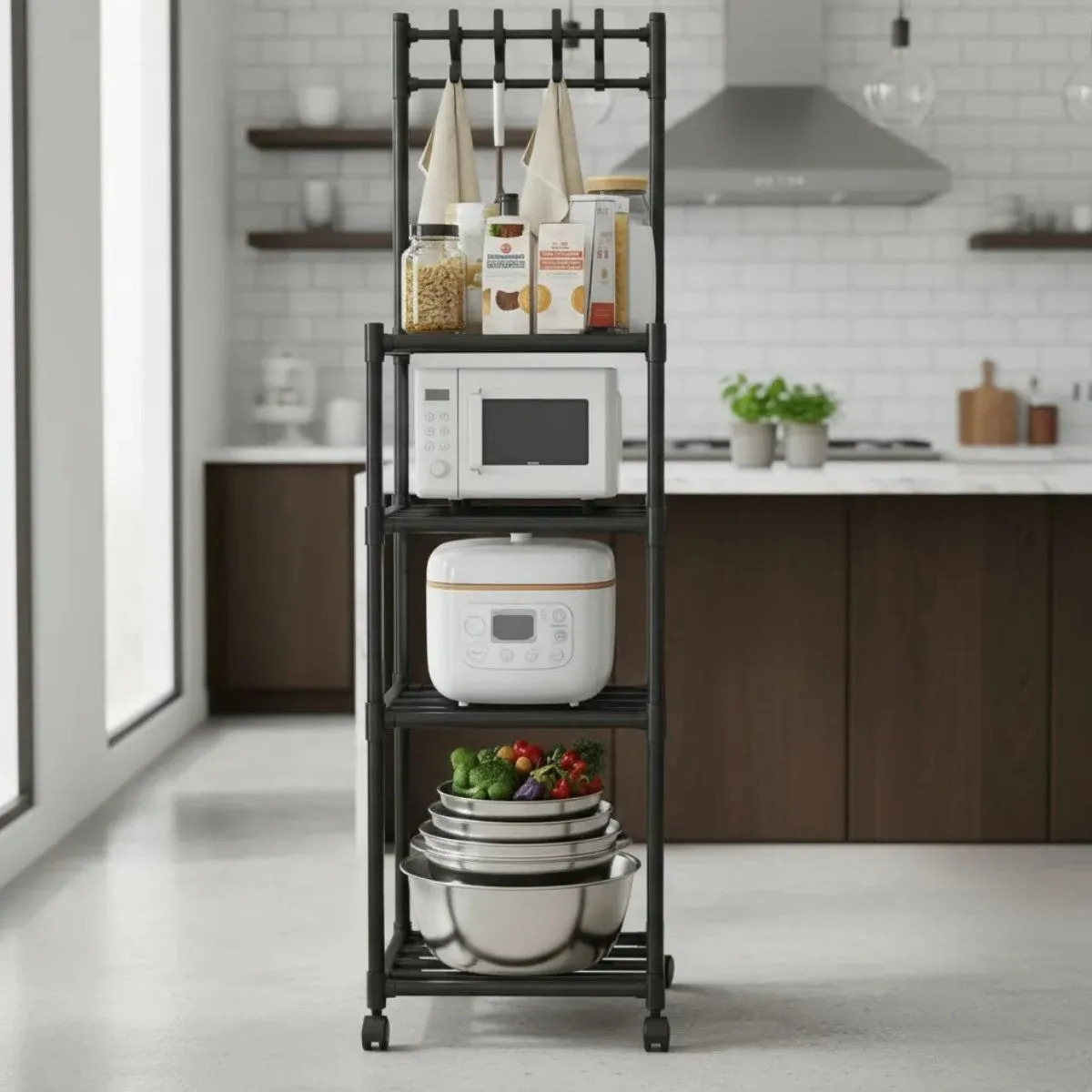 ORGANIZADOR DE 5 NIVELES CON RUEDAS BAÑO LAVANDERIA LAU - 1