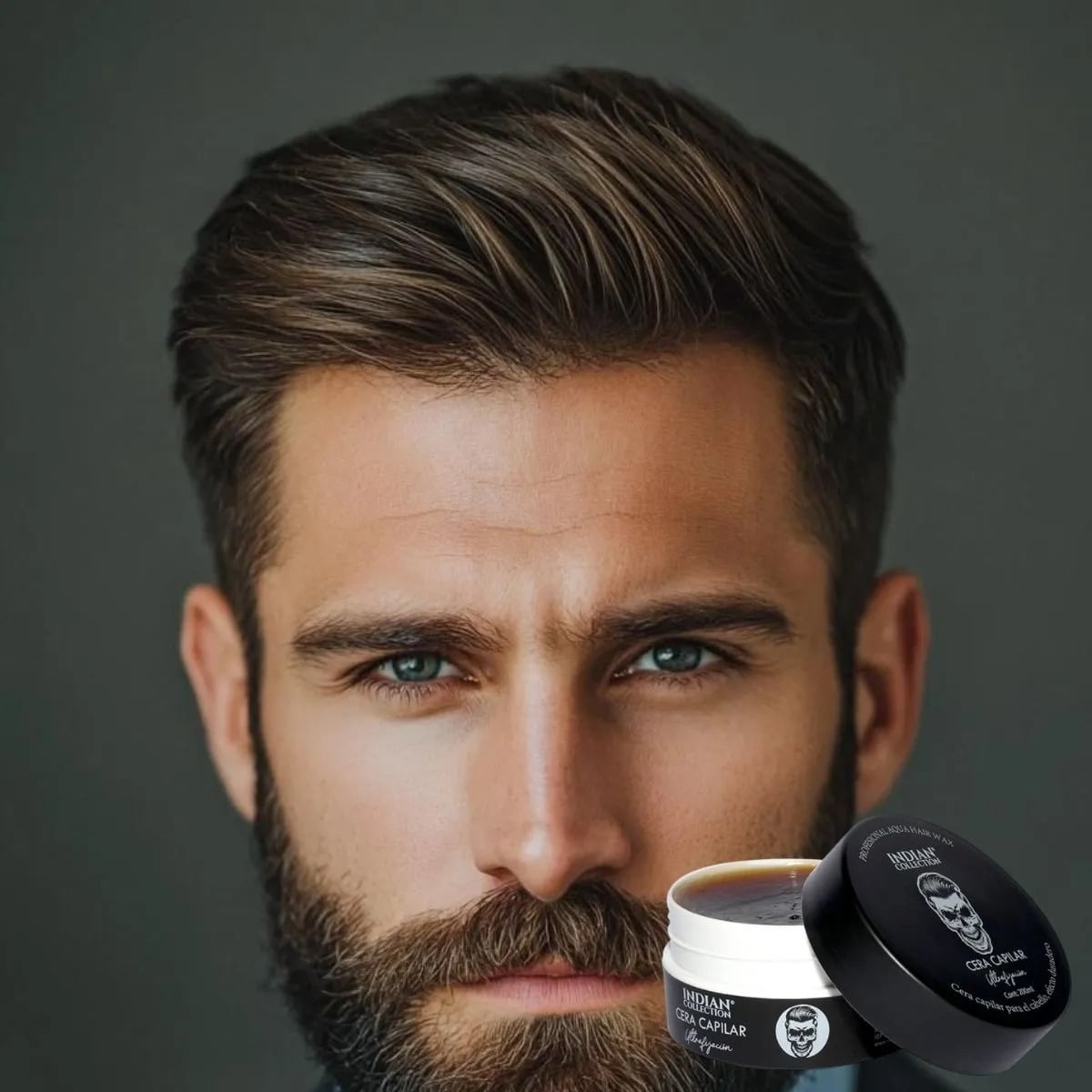 SET 2 FIJADOR CAPILAR CERA NEGRO EFECTO DURADERO HOMBRES LAU - 1