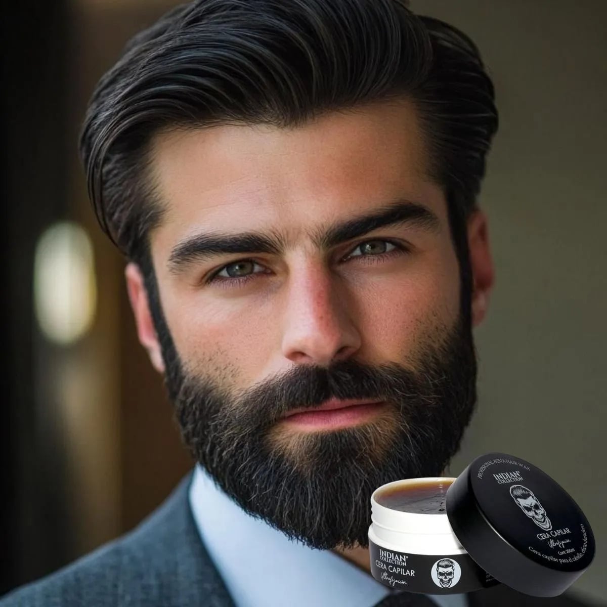 SET 2 FIJADOR CAPILAR CERA NEGRO EFECTO DURADERO HOMBRES LAU - 3