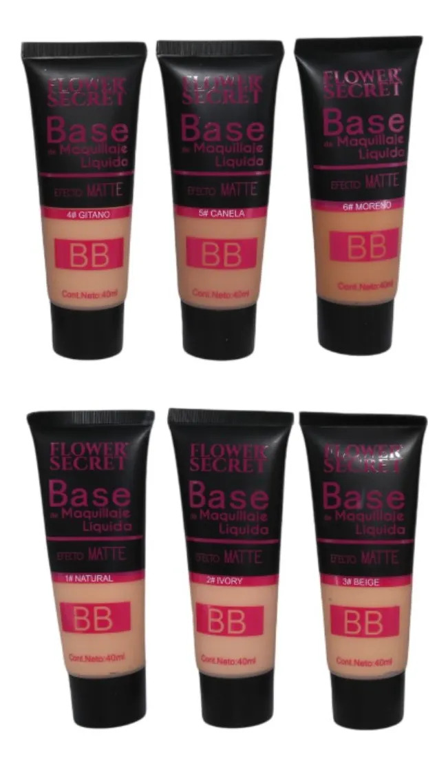 PACK 4 BASES DE MAQUILLAJE LIQUIDA EFECTO MATE 40ML LAU - 3