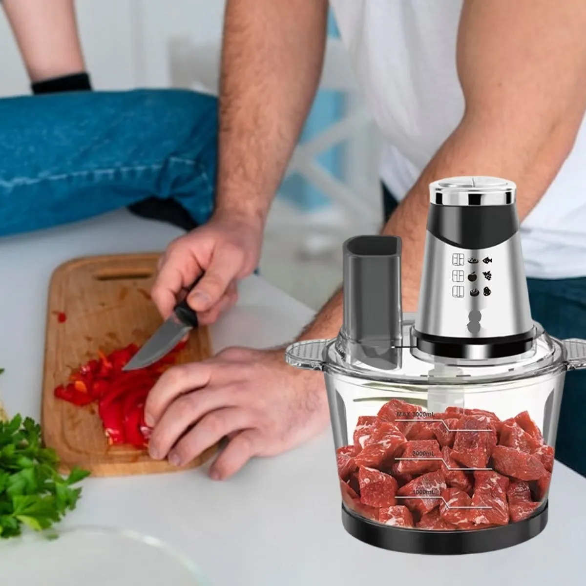 PROCESADOR DE ALIMENTOS 5EN1 DE 3L MULTIFUNCION COCINA LAU - 1