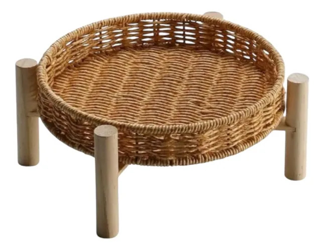 BANDEJA DECORATIVA PRESENTACION PEDESTAL ELEVADA HOGAR JHN - 1