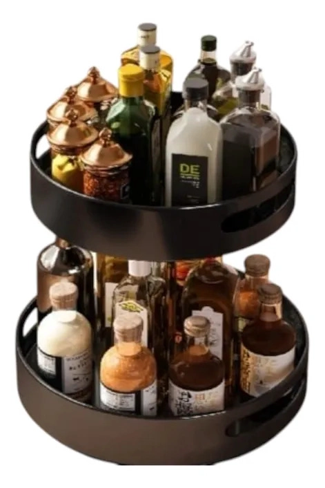 BANDEJA GIRATORIA DECORATIVA DOBLE NIVEL ORGANIZACION JHN - 1