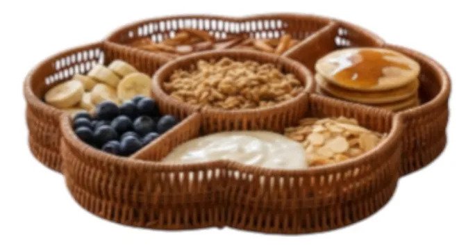 BANDEJA DECORATIVA SERVIR HOGAR DIVISIONES DISEÑO FLOR JHN - 3