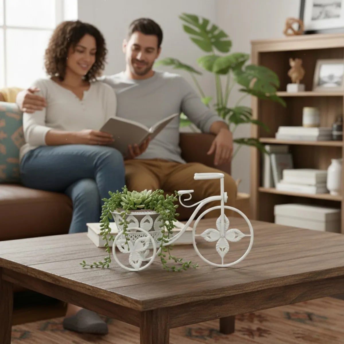PORTA MACETA DECORATIVO DISEÑO BICICLETA VINTAGE ADORNO JHN - 5