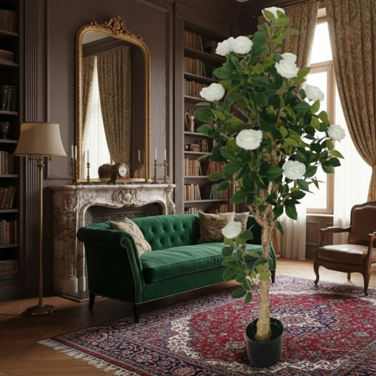 PLANTA ARTIFICIAL DECORATIVA ARBOL ROSAS GALA ADORNO JHN - 6