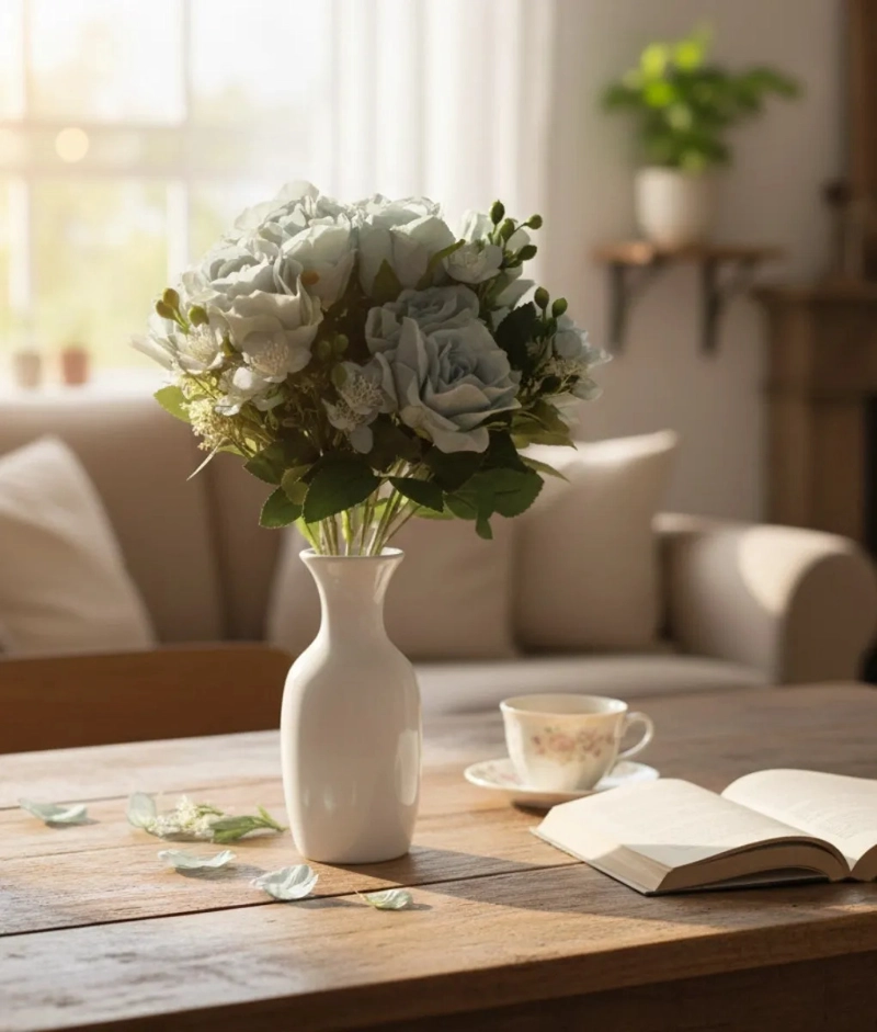 RAMO ARTIFICIAL FLORES DISEÑO EXQUISITO DECORATIVO JHN - 7