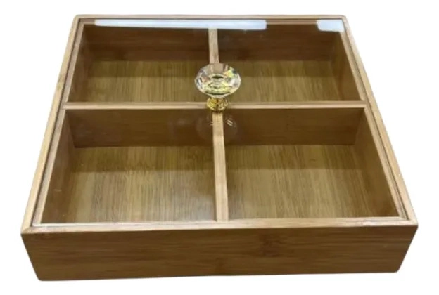 CAJA DECORATIVA ORGANIZADORA CUADRADA DIVISIONES TAPA JHN - 1