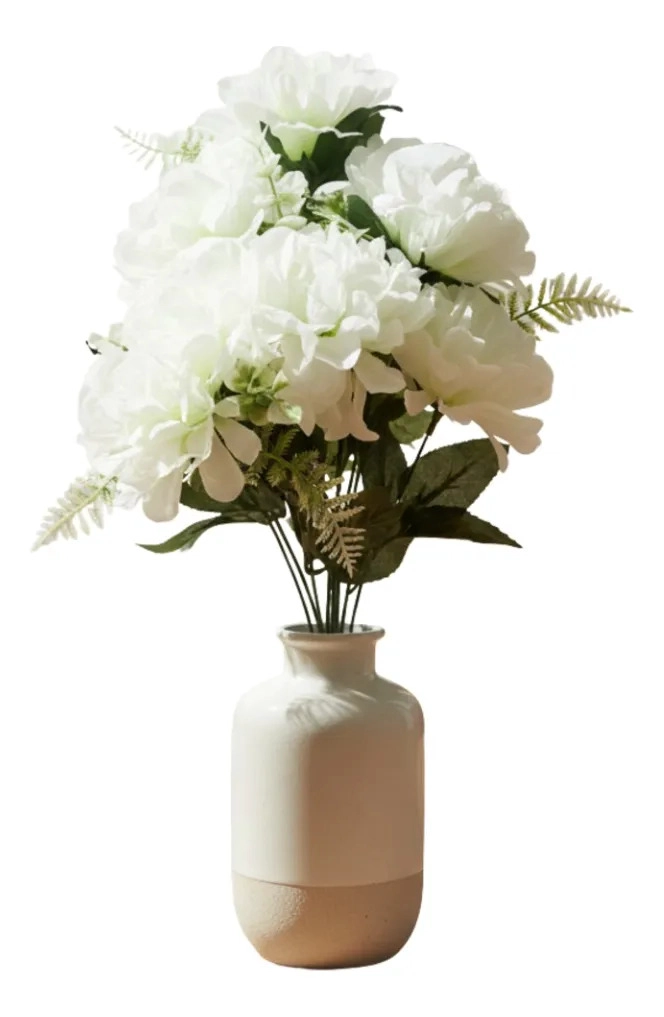 SET 3 RAMO FLORAL ORNAMENTAL ARTIFICIAL DISEÑO PEONIA JHN - 3