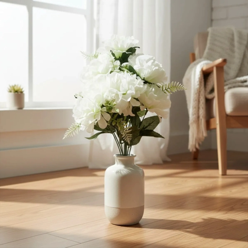 SET 3 RAMO FLORAL ORNAMENTAL ARTIFICIAL DISEÑO PEONIA JHN - 8