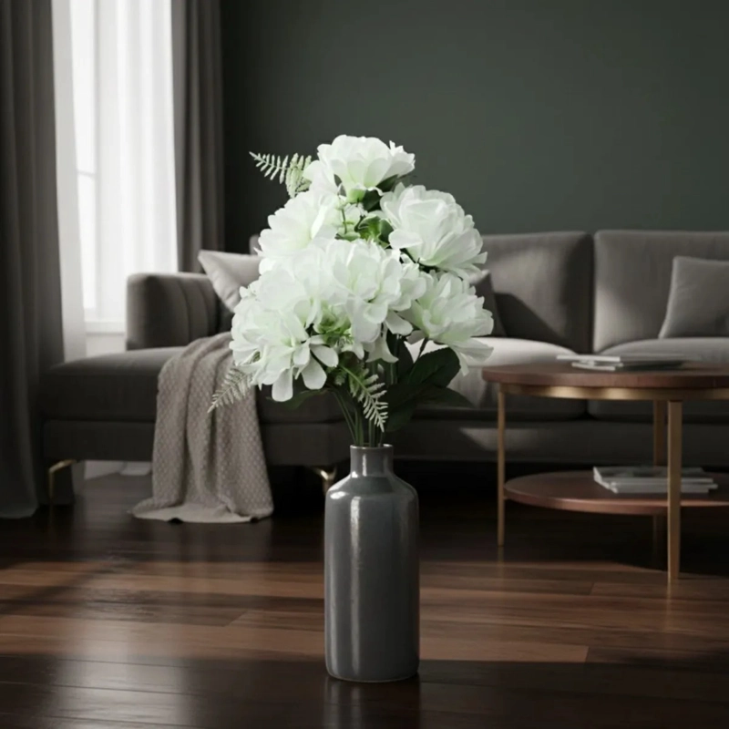 SET 3 RAMO FLORAL ORNAMENTAL ARTIFICIAL DISEÑO PEONIA JHN - 9