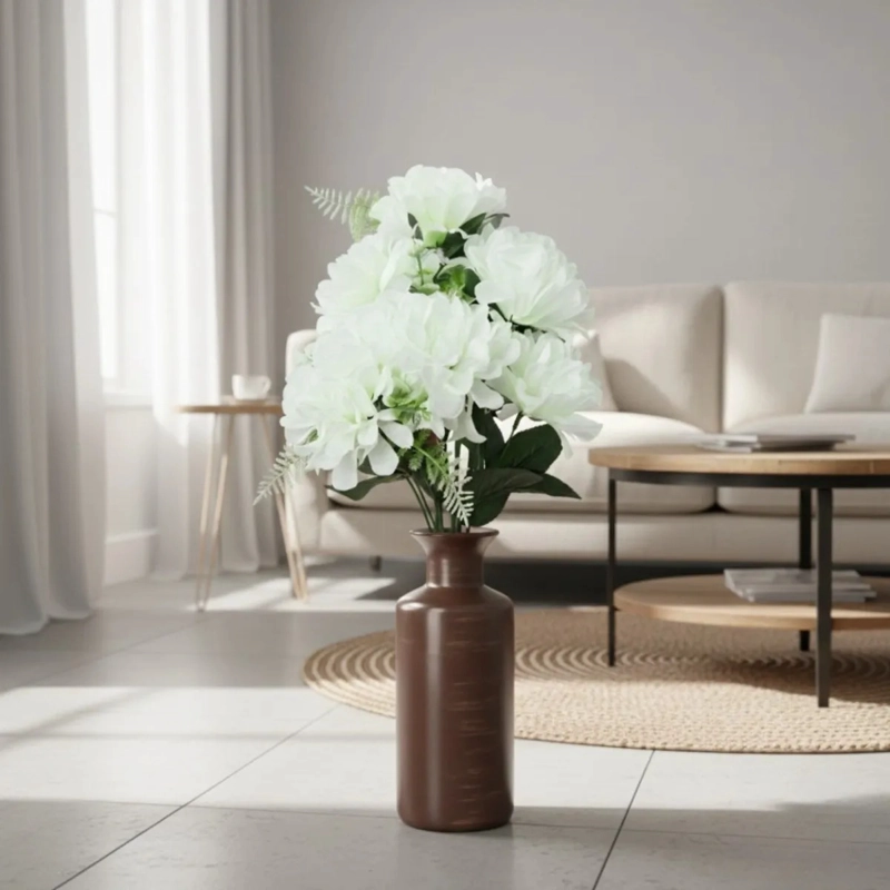 SET 3 RAMO FLORAL ORNAMENTAL ARTIFICIAL DISEÑO PEONIA JHN - 10