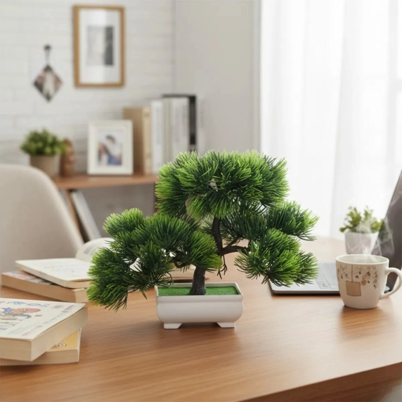 SET 2 PLANTA ARTIFICIAL DECORATIVA BONSAI AGUJAS PINO JHN - 10