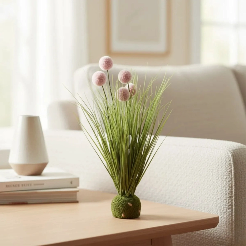 ADORNO FLORAL ARTIFICIAL ESFERA SILVESTRE MUSGO HOGAR JHN - 2