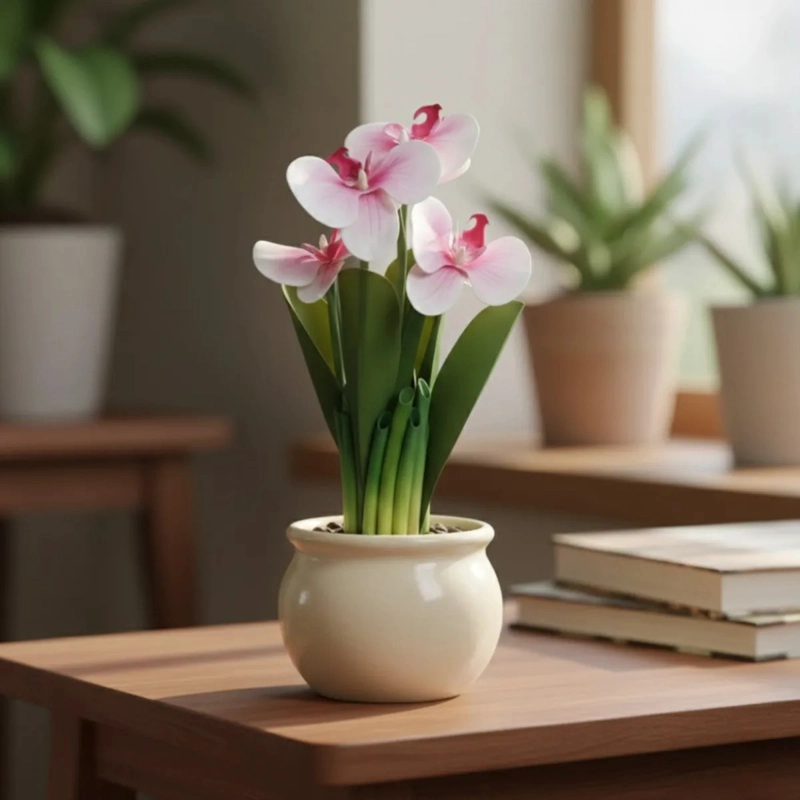 ARREGLO FLORAL ARTIFICIAL ORQUIDEAS DECORATIVAS ADORNO JHN - 9