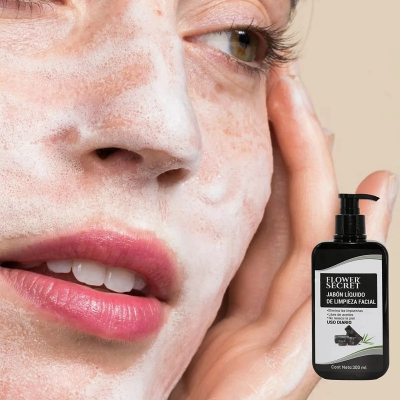 JABON LIQUIDO DE LIMPIEZA FACIAL CON CARBON ACTIVADO LAU - 8