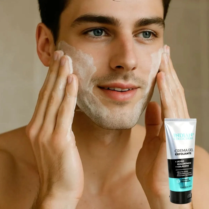 SET 3 CREMA FACIAL EXFOLIANTE HOMBRE ACIDO HIALURONICO LAU - 5