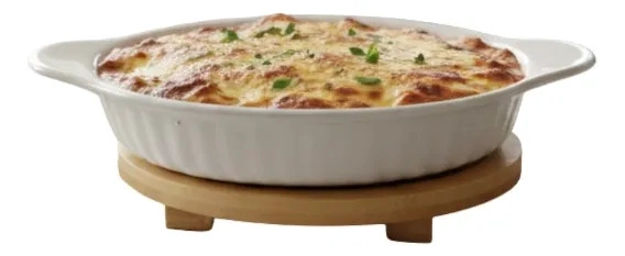 FUENTE HORNO BASE BAMBU SERVIR MESA ESTILO MINIMALISTA JHN - 3