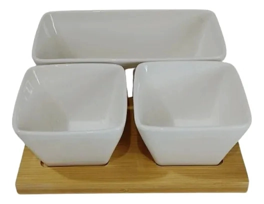 JUEGO 3 SOPORTE SNACKS MODERNO APERITIVOS BANDEJA SERVIR JHN - 1