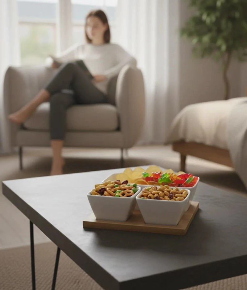 JUEGO 3 SOPORTE SNACKS MODERNO APERITIVOS BANDEJA SERVIR JHN - 7