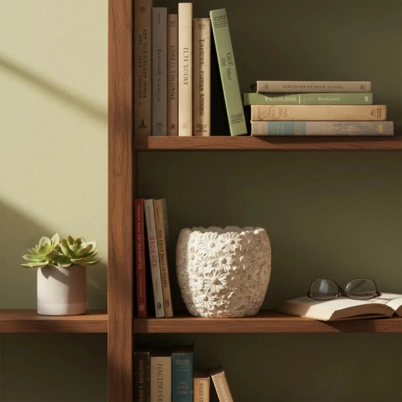 MACETA DECORATIVA DISEÑO FLORES MACETERO MINIMALISTA JHN - 9
