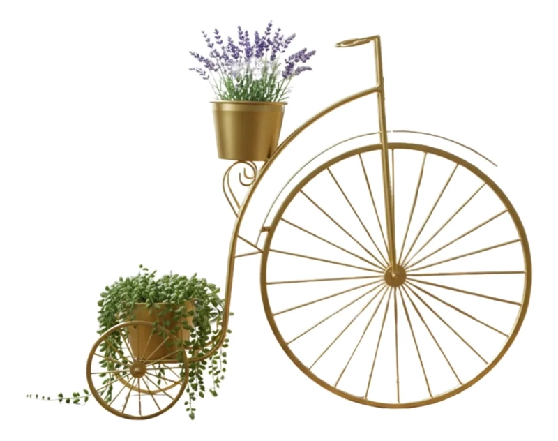 PORTA MACETAS DECORATIVO VINTAGE SOPORTE TIPO BICICLETA JHN - 3