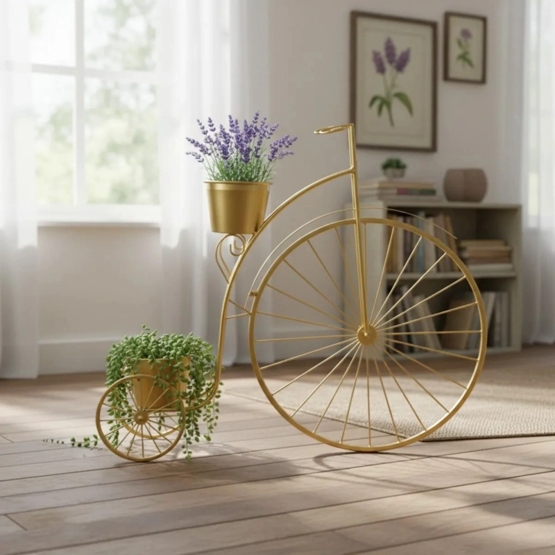PORTA MACETAS DECORATIVO VINTAGE SOPORTE TIPO BICICLETA JHN - 7