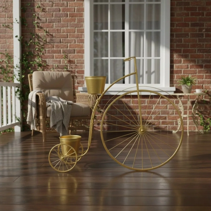 PORTA MACETAS DECORATIVO VINTAGE SOPORTE TIPO BICICLETA JHN - 8